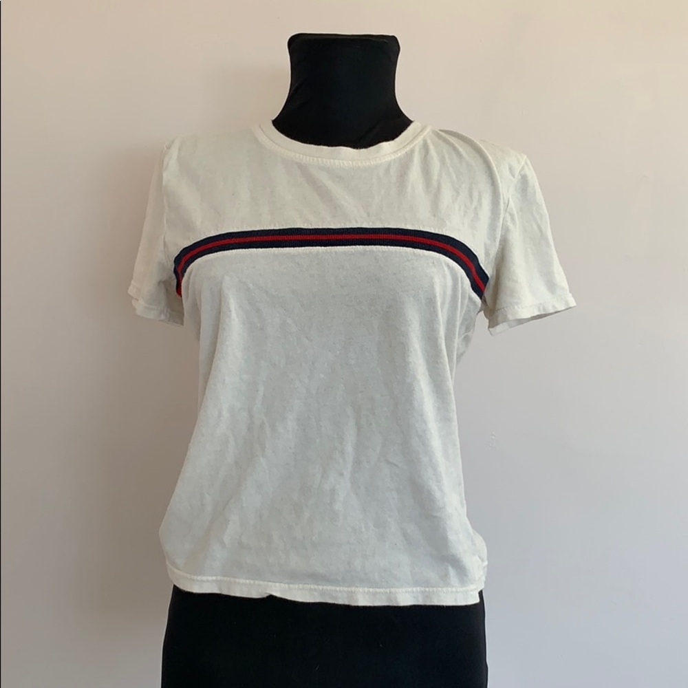 Brandy Melville white tee with stripe